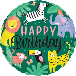 3 x 18 Inch Animals Balloon, Jungle Safari Theme Birthday Party Decorations, Lions Zebra Elephant Monkey Leopard Foil Balloons, Wild One Zoo Birthday Party Decor Supplies
