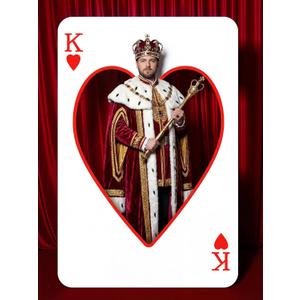 Soulchen 6 ft Large Casino Theme Party Decoration Poker PVC Cardboard Backdrop King of Hearts Stand up Sign, Casino Photo Props Las Vegas Game Night Birthday Party Decoration, Playing Cards Themed