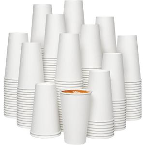 JOLLY CHEF 1000 Pack Disposable Paper Coffee Cups 16 oz Hot Beverage Paper Cups Water, Ideal for Party, Office, Home, Travel and More (White)