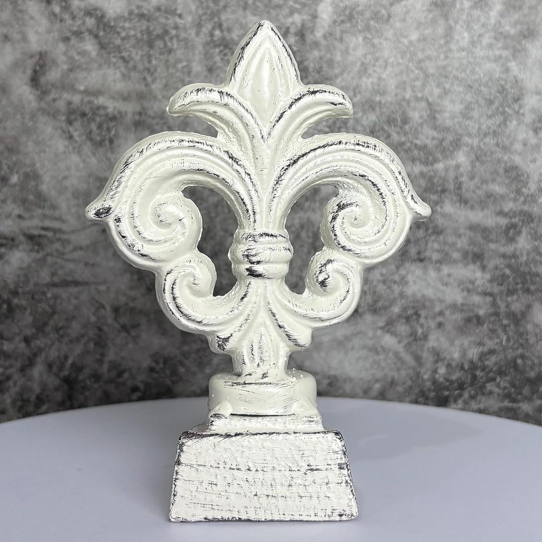 Door Stoppers for Bottom of Door Cast Iron Decorative Door Stop Wedge Metal Doorstops (Retro White)