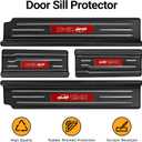 Upgraded Door Sill Guards Compatible with Jeep Wrangler JL JLU 2018-2025 2026 & Gladiator JT 2020-2025 2026 Accessories Stainless Steel Front and Rear Door Entry Guard (4PCS Carbon Fiber)