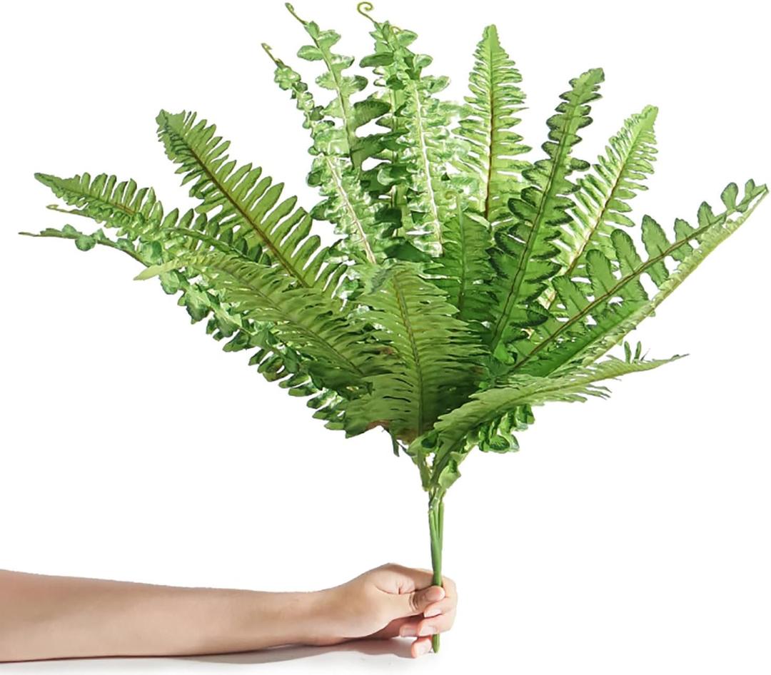 2pcs Artificial Persian Grass Artificial Outdoor Plants Greenery Fake Flowers Faux Plastic Flower Plant Artificial Flower for Outdoor Garden Veranda UV Resistant,Persian Grass