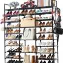Mavivegue 10 Tiers Shoe Rack Tall Shoe Organizer Shoe Storage 55-65 Pairs Vertical Shoe Shelf Large Shoe Rack Organizer Stackable Shoe Racks for Entryway, Closet, Garage, Bedroom,Cloakroom -Black