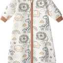 Yoofoss Baby Sleep Sack with Sleeves Wearable Blanket Baby Organic Cotton 2-Way Zipper Sleeping Sack, Soft Breathable Durable (18-24 Months, Brown Giraffe)