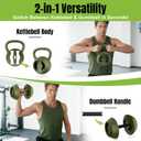 Hezeyferg 2-in-1 Adjustable Kettlebell, 15-45 LB Kettlebells Weight Set with Wide Grip, 4.8-30 LB Dumbbell Weights for Home Gym Strength Training
