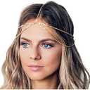 Yean Gold Sequins Head Chain Bohemian Hair Jewelry Headpiece Forehead Band Festival Headband Accessories for Women