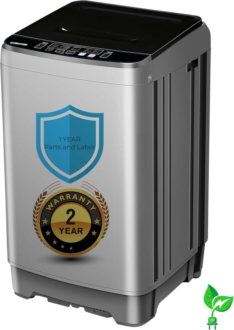 Portable Washing Machine - Compact 2.3 Cu.ft Portable Washer, Full-Automatic Top Loader for Space Saving, Ideal for Apartments, Homes, and Dorms, 10 Wash Cycles, Low Noise, IPX4 (Grey)