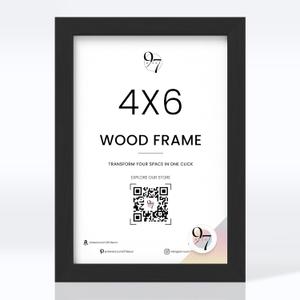 97 Decor Black Picture Frame 4x6 - Photo Frame With Plexiglass, 4 By 6 Black Wooden Poster Frame for Pictures (4x6 - 1 Pack)