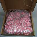 Syhood 120 Pcs Fake Candy Christmas Decorations Peppermint Candy Decorations Christmas Tree Hanging Ornament for Holiday Party DIY Crafts(Pink,1'' 1.4'' 1.8'',Round)