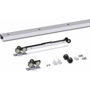 EaseLife 4FT Sliding Pocket Door Hardware Kit with Soft Close Mechanism, Aluminum Box Rail Kit,Slide Smoothly Quietly,Easy Install,No Door (44.5in Track for 23"~24" Wide Single Door)