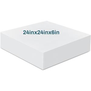 Frienda 1 Pack 6 x 24 x 24 Upholstery High Density Craft Foam Sheets Replacement Square Cut to Size Cushion Chair Padding, Suitable for Shipping, Packing, Cushion Foam, Mailing, DIY, Cosplay