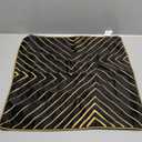 Avigers 20 x 20 Inch Black Gold Striped Geometric Lines Embroidery Velvet Cushion Case Luxury Modern Throw Pillow Cover Decorative Pillow for Couch Living Room Bedroom Car 50 x 50cm
