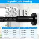 MEXAU Black Tension Curtain Rods for Windows 41-103 Inches Heavy Duty Tension Rod Adjustable Curtain Rods No Drilling for Bathroom Living Room Outdoor Patio Hold Up Blackout Curtains and Non Slip
