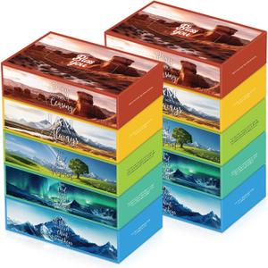 Outus 10 Pack Facial Tissues Boxes Set Bulk, Cube 3-Ply Soft Tissues with 800 Sheets 3 Ply Napkins Bible Verse Religious Church Gift for Travel Home Car Accessories