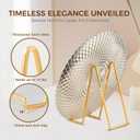 Plate Holder Easel Display Stand - 8 inch Metal Plate Stands for Display - Tabletop Picture Stand - Gold Iron Easels for Display Pictures | Photo Frames | Book | Decorative Plates | Plaque - 3 Pack