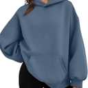 WYNNQUE Hoodies for Women Oversized Sweatshirts Fall Fashion Outfits 2026 Casual Sweaters Tops Fleece Workout Winter Clothes (Medium, Greyblue)