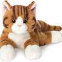 Bearington Lil' Tabby Orange Cat Stuffed Animal - 8" Realistic Tabby Kitten Plush Toy with Soft Fur and Lifelike Details for Toddlers and Feline Lovers - Adorable Cuddly Gift for Kids