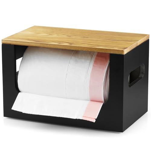 YCXNBHH Trash Bag Dispenser,Wood Garbage Bag Dispenser,Stackable Trash Bag Holder,Under Sink for Kitchen, Pantry, Laundry Room, Cabinet Organizer and Storage