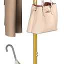 Yoobure Coat Rack Freestanding, Coat Tree with Umbrella Holder, Metal Coat Rack Stand with 12 Hooks, Modern Coat Hanger Stand for Entryway, Purse Rack Hat Rack Stand for Living Room Bedroom Office (Gold)