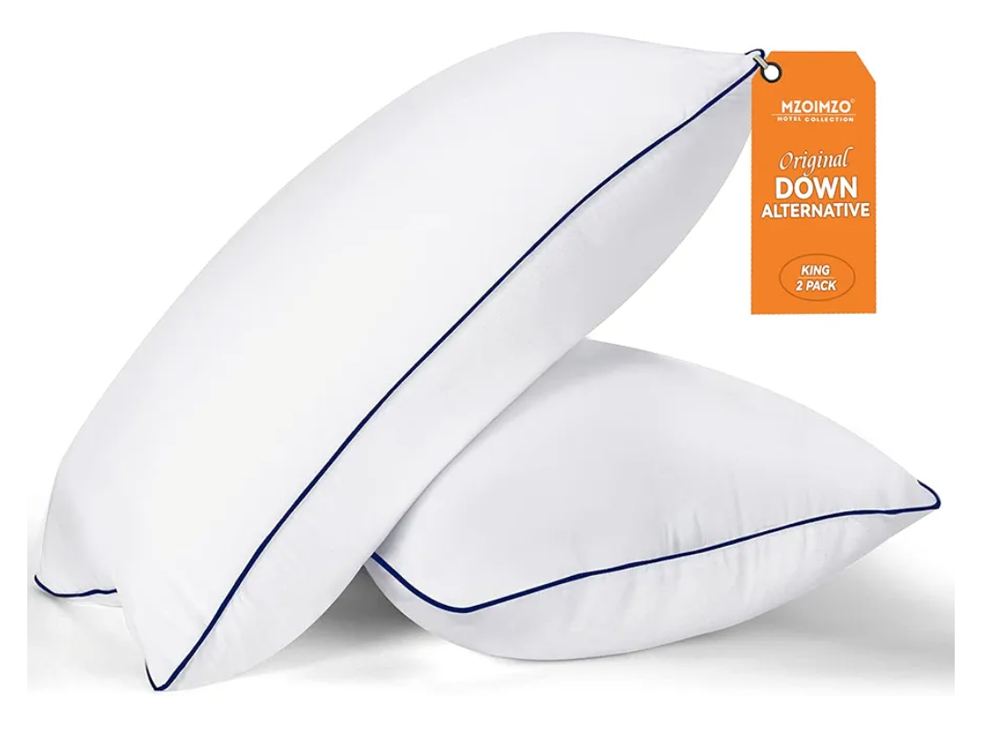 MZOIMZO Bed Pillows for Sleeping- King Size, Set of 2, Cooling Hotel Quality with Premium Soft Down Alternative Fill for Back, Stomach or Side Sleepers