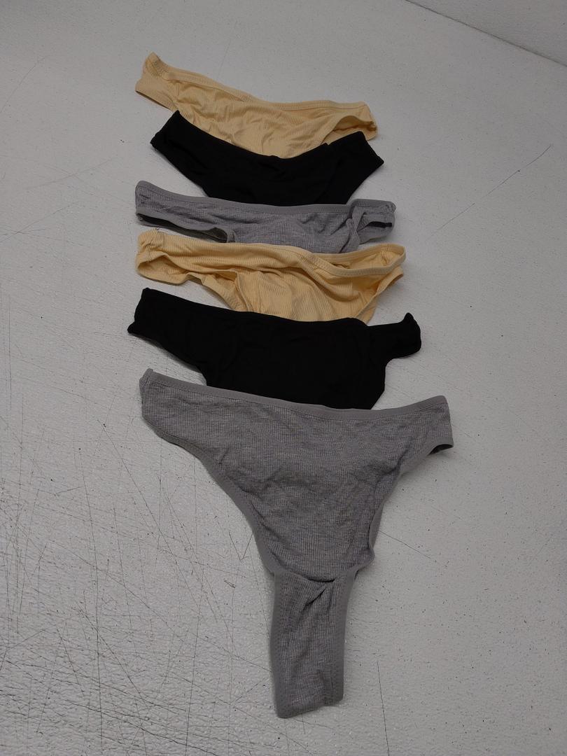 ELACUCOS 6 Pack Women's Thongs Cotton Breathable Panties Bikini Underwear 12inch(L)
