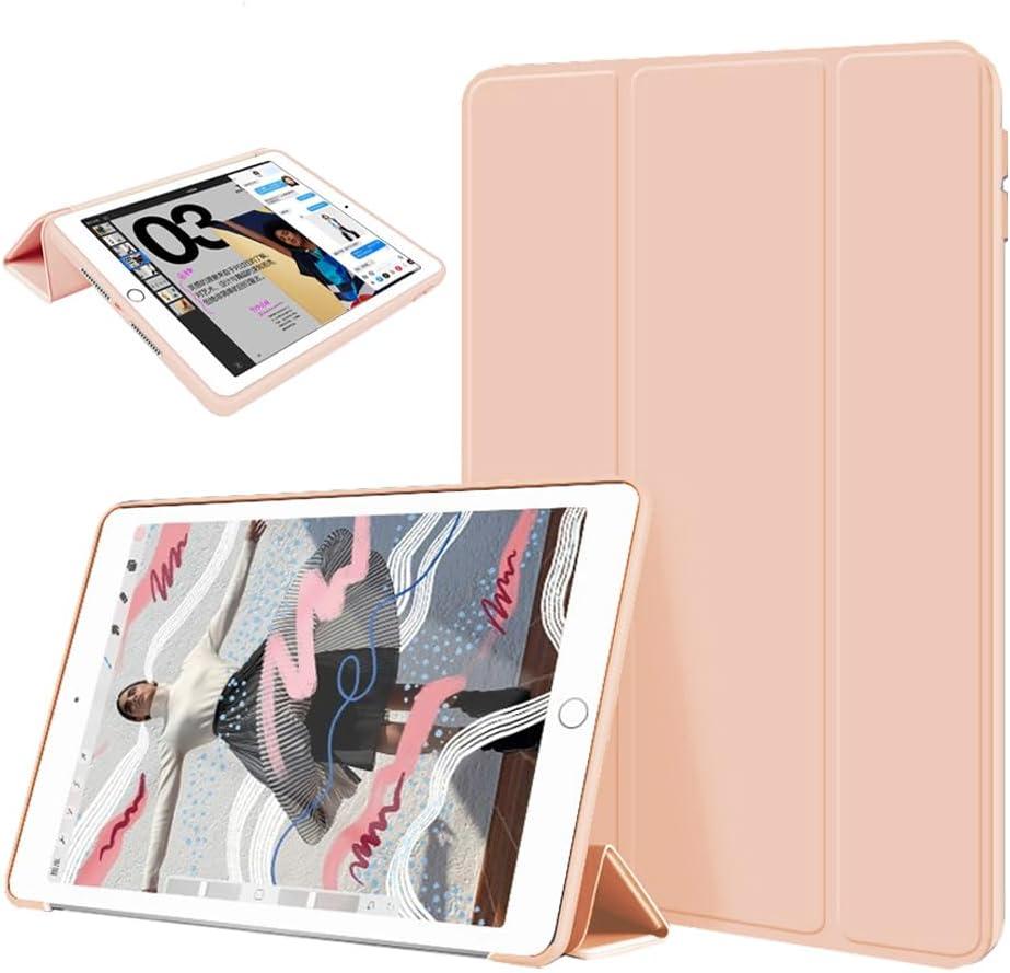 Soft Silicone Case for iPad Air 11 Inch 7th/6th Generation (M3/M2) 2025/2024, iPad Air 5th/4th Gen 2022/2020 10.9 Inch, Auto Sleep/Wake, Slim and Portable, For iPad Case with Trifold Stand Cover(Pink)