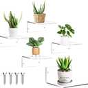 Yalikop 5 Pieces Small Floating Shelves for Wall 4'' Acrylic Mini Wall Shelf Acrylic Display Shelf Clear Hanging Shelves Room Decor for Bedroom, Bathroom, Living Room, Office