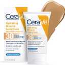 CeraVe Hydrating Mineral Sunscreen Face Sheer Tint SPF 30, Face Moisturizer with Niacinamide and Hyaluronic Acid, For All Skin Tones
