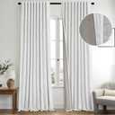 MIULEE Greyish 100% Blackout Linen Curtains 2 Panels Set Double Sided No Coating Pinch Pleated Back Tab Floor to Ceiling Black Out Thermal Insulated Bedroom Living Room Darkening Drapes 40×84L