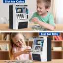 ATM Piggy Bank for Kids, ATM Machine for Real Money with Debit Card, Bill Feeder, Coin Recognition, Balance Calculator, Electronic Savings Safe Box, Gifts for Teen Boys Girls, Medium