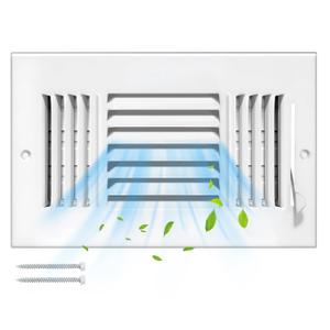 1 Pcs 12x8 Inch Air Vent Covers for Home Ceiling,3-Way Solid Metal Wall Vent Cover Ac Vent Ceiling Register,Return Air Vent Cover,Vent Grill for Wall (White,Interior Size 12 x 8)
