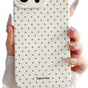 for iPhone 14 Pro Max Case, Cute Polka Dot Design for Girls Women Soft TPU Camera Lens Protective Cover Compatible with iPhone 14 Pro Max, White