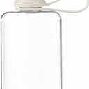 Flat Water Bottle Travel Flask Portable 8.2 oz BPA Free Tritan Square Water Bottles Leakproof Slim Water Bottle for Purse Travel Pocket Sports Fitness (White, 8.2 OZ)