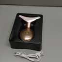 7 Color Face and Neck Massager Light Therapy, Red Light Based Facial Massager for Skin Care, Firming, Smoothing (Rose Golden)