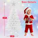 3 Ft White Artificial Christmas Tree for Tabletop, Foldable Xmas Tree with 4-Leg Stable Base & Silver Star Topper for Indoor Outdoor Home Office Party Christmas Decorations