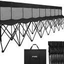 1MORE Soccer Bench - Portable Folding Team Bench, 9 Seats Foldable Sideline Benches, Soccer Chair with Bag & Mesh Backrest, Adult Team Chair for Football Camp Sport