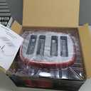 Roter Mond 4 Slice Toaster Retro Stainless Steel with Bagel Defrost Cancel Function, 6 Browning Settings, Extre Wide Slot and Removable Crumb Tray, Red, ST033