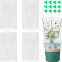 4 Pcs Garden Bird Netting for Small Round Plant Cage, 23" H x 8" W Tomato Cage Mesh Plant Cover with Drawstring, Small Plants Trelli Pest Barrier Garden Protection Net for Pots Plants Vegetables