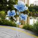 Giant Flowers for Decoration with Stand,Floor Standing Oversized Large Organza Flowers Decor,Giant Artificial Flowers for Wedding Decorations,Shop Window Display,Banquet,Garden Party(Blue)