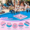 Floating Game Table for Pool, 19x19 Waterproof EVA Foam Card Table with Tile Slots, Portable Lightweight Pool Table for Mahjong, Dominoes & Poker, Travel Game Rack for Pool Party