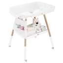 JMMD Baby Changing Table, Changing Station for Nursery, Adjustable Height Diaper Station with Waterproof Changing Pad and Storage for Baby 0-5 Months, White Storage (White with Storage)