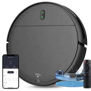 MAMNV Robot Vacuum and Mop Combo, 2 in 1 Mopping Robot Vacuum with Watertank and Dustbin, Robotic Vacuum Cleaner with Schedule, WiFi/App, Self-Charging, Slim, Ideal for Hard Floor, Pet Hair, Carpet