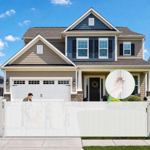 Reinforced 42" Tall x 195" Extra Wide Retractable Baby Gate with Support Rods - Prevent Crawling Under, Extra Large Baby Gate Retractable Dog Gate Indoor Tall Dog Gate Outdoor Gates for Decks, White