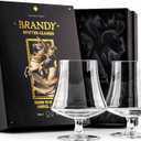 GLASSIQUE CADEAU 15 oz Medium Brandy, Cognac, and Armagnac Snifter Glasses | Set of 2 | Crystal Sniffer Bowls with Short Stem | Elegant Drinking and Tasting Glassware for Liquor and Spirits