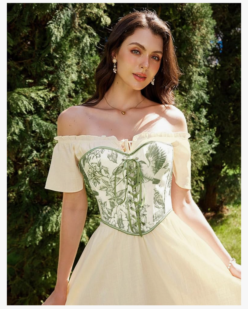 Scarlet Darkness Corset Tops for Women Renaissance Boned Strapless Vintage Corset, Size:6