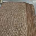 MBIGM Bullnose Non-Slip Stair Treads w/Reusable Adhesive 14 Pack 9.5" x 30" Wooden Steps Protection - TPU Backing with Steel Reinforcement - Anti-Slip Solution Knitted Brown Non Slip Stair Tread