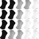 ZERULETS Kids Socks, 20 Pairs Ankle Low Cut Short Athletic Socks, Size: 7-10 Years
