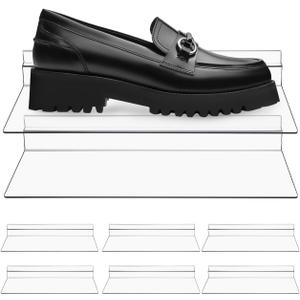 STOBAZA Transparent Display Shoe Holder Wall Mounted Slatwall Shelf 9.84X4.72X1.37In Clear Shoe Shelves for Retail Store and Home Organization