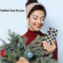 Fiyart Designed for iPhone 16 Pro Max Case Cute Trendy Aesthetic Checkerboard Pattern Compatible with MagSafe Checkered for Women Girls Hard Phone Shockproof Cover 6.9",Green Checkered