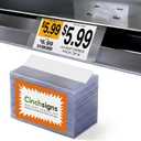 CinchSigns 5000 Count Bulk Price Label Holder - 4" × 1.25" Retail Price Tag Holders Shelving and Displays - 10mm Thick Glossy Chips for Professional Store Merchandising and Warehouses